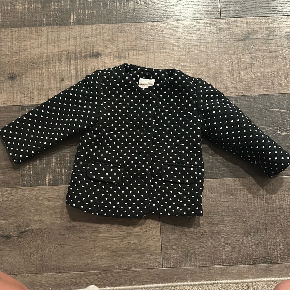 Black and white 12 month girl dressy pea coat